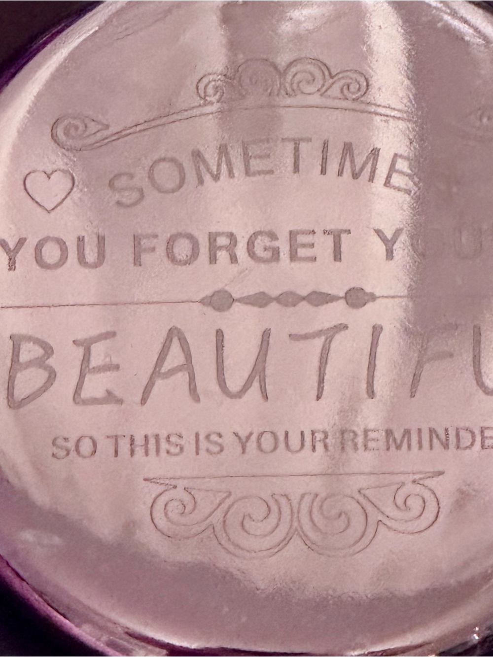 Compact Mirror - Rose Gold "Sometimes You Forget You're Beautiful" - Picture 2 of 4